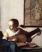 VERMEER VAN DELFT, Jan Woman with a Lute near a Window (detail) wt oil